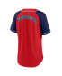 ფოტო #4 პროდუქტის Women's Red Washington Nationals Ultimate Style Raglan V-Neck T-shirt