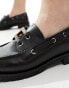 Фото #3 товара ASOS DESIGN Maritime leather boat shoe in black