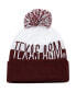 Фото #1 товара Men's Maroon and White Texas A&M Aggies Colorblock Cuffed Knit Hat with Pom