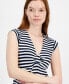 ფოტო #4 პროდუქტის Women's Striped Tiered Sleeveless Midi Dress