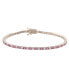 Фото #1 товара Pink Sapphire & Lab-Grown White Sapphire Alternating Pave Tennis Bracelet in Sterling Silver