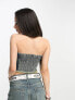 Фото #4 товара Stradivarius STR denim bandeau top in washed blue