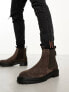 Walk London Marino chelsea boots in brown suede