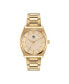 ფოტო #1 პროდუქტის Unisex Three Hand Code Two Gold-Tone Stainless Steel Bracelet Watch 38mm