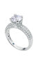 ფოტო #3 პროდუქტის Suzy Levian Sterling Silver Cubic Zirconia Bridal Pave Engagement Ring