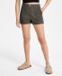 Фото #1 товара Juniors' Fly-Front High-Rise Shorts