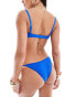 COLLUSION co-ord crinkle scoop bikini top in cobalt