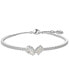 ფოტო #1 პროდუქტის Silver-Tone Mesmera Crystal Bangle Bracelet