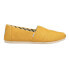 TOMS Alpargata Classic Canvas Slip On Womens Yellow Flats Casual 10018777