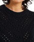 ფოტო #2 პროდუქტის Women's Mozart Chevron-Stitch Cropped Cotton Sweater