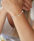 Cubic Zirconia Polished Heart Bracelet in Sterling Silver or 14k Gold-Plated Sterling Silver