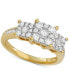 ფოტო #1 პროდუქტის Diamond Princess Triple Halo Engagement Ring (3/4 ct. t.w.) in 14k White, Yellow or Rose Gold