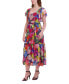 ფოტო #1 პროდუქტის Women's Flutter-Sleeve Printed Midi Dress