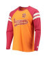 Фото #3 товара Men's Orange, Red Tampa Bay Buccaneers Throwback League Raglan Long Sleeve Tri-Blend T-shirt
