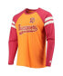 Men's Orange, Red Tampa Bay Buccaneers Throwback League Raglan Long Sleeve Tri-Blend T-shirt