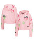 Фото #1 товара Freeze Max Women's Pink Peanuts Snoopy Sweet Cotton Heart Cropped Pullover Hoodie