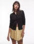 Topshop knitted long sleeve stitchy pattern shirt in black Черный, L - EU 44 - фото #1