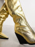 Public Desire Navada western knee boots in gold