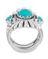 ფოტო #3 პროდუქტის Genuine Sleeping Beauty Turquoise Sterling Silver Crown Ring, Sizes 5-10