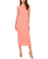 Women's Rib Knit Cutout Sleeveless Cotton Bodycon Dress