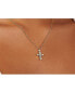 Sterling Silver 14K Gold Plated Evelyn Cross Pendant Necklace
