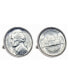 Silver Jefferson Nickel Wartime Nickel Bezel Coin Cuff Links