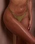 Фото #3 товара Wolf & Whistle X Emily Hughes Fuller Bust high leg bikini bottom in olive green high shine