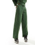 Фото #5 товара Bolongaro Trevor raw hem wide leg trouser co-ord in khaki green