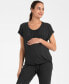 ფოტო #8 პროდუქტის Women's Ultra-Soft Black Maternity and Nursing Loungewear Set