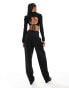 Фото #6 товара ASOS DESIGN Tall tab detail straight leg tailored trouser in black