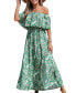 ფოტო #1 პროდუქტის Women's Paisley Flounce Off-the-Shoulder Beach Dress