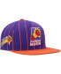 Фото #1 товара Men's Purple, Orange Phoenix Suns Hardwood Classics Pinstripe Snapback Hat