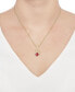 Lab-Grown Ruby (2-1/8 ct. t.w.) & Lab-Grown White Sapphire (1/5 ct. t.w.) Hearts 18" Pendant Necklace in 14k Gold-Plated Sterling Silver