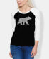 ფოტო #1 პროდუქტის Women's Raglan Word Art Mama Bear T-shirt