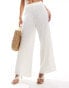 Фото #2 товара ONLY loose fit plisse trouser in off white