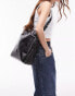 Фото #2 товара Topshop Theo tote bag with buckle and folded detail in black