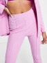 Фото #3 товара ASOS DESIGN Petite jersey suit slim leg trouser with split ankle in pink