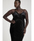 ფოტო #2 პროდუქტის Plus Size Velvet Midi Dress With Cowl