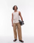 Topman drape crepe vest in stone M - фото #4