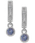 Tanzanite (1/4 ct. t.w.) Charm Lab grown White Sapphire (1/10 ct. t.w.) Huggie Hoop Earrings in Sterling Silver