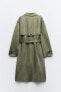 Faux suede trench coat