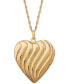 Italian Gold diamond Accent Heart Locket 18" Pendant Necklace in 10k Gold