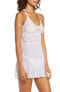 Felina Renne 257436 Women's Lace & Mesh Babydoll Chemise White 2-Pc Sz Medium