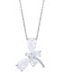 ფოტო #1 პროდუქტის Cubic Zirconia Dragonfly Pendant 18" Necklace in Silver Plate