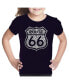 ფოტო #1 პროდუქტის Big Girl's Word Art T-shirt - Get Your Kicks on Route 66