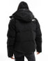 Superdry Hooded boxy puffer jacket in black