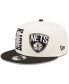 Фото #1 товара Men's Cream and Black Brooklyn Nets 2022 NBA Draft 9FIFTY Snapback Adjustable Hat