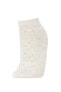 Kadın 5'li Pamuklu Patik Çorap Y6670azns