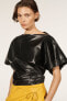 Фото #2 товара Draped leather top - limited edition