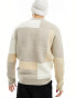 Фото #6 товара Only & Sons knitted crew neck jumper in tonal block patterm